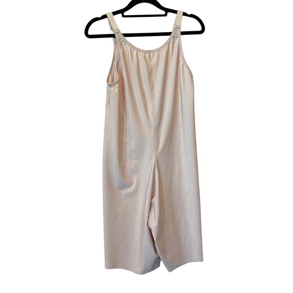 Spanx Thinstincts Mid Thigh Bodysuit Beige Ruched Bust Size Large (READ)